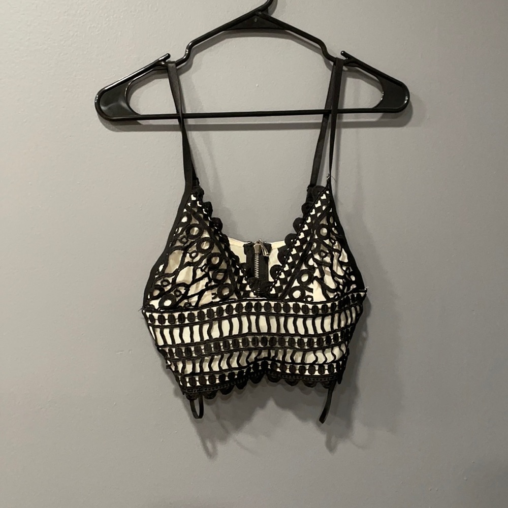 Crop top Size S, Black and Tan . Never worn